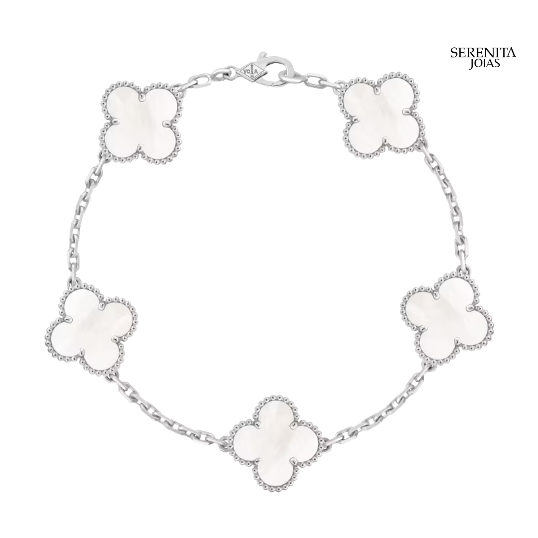 Pulseira de Trevo Prata
