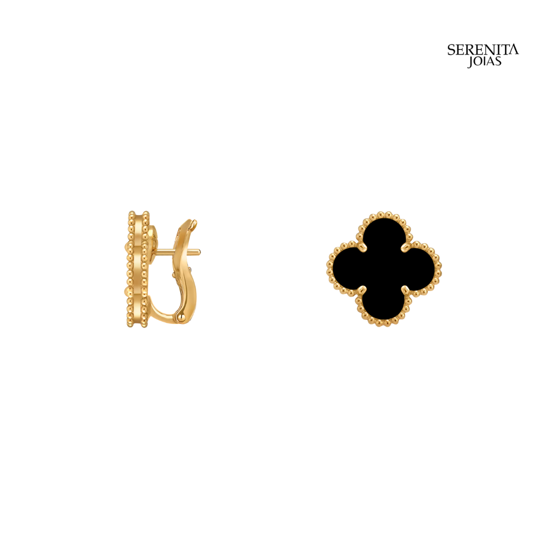 Conjunto Colar + Pulseira + Brinco + Anel Trevo