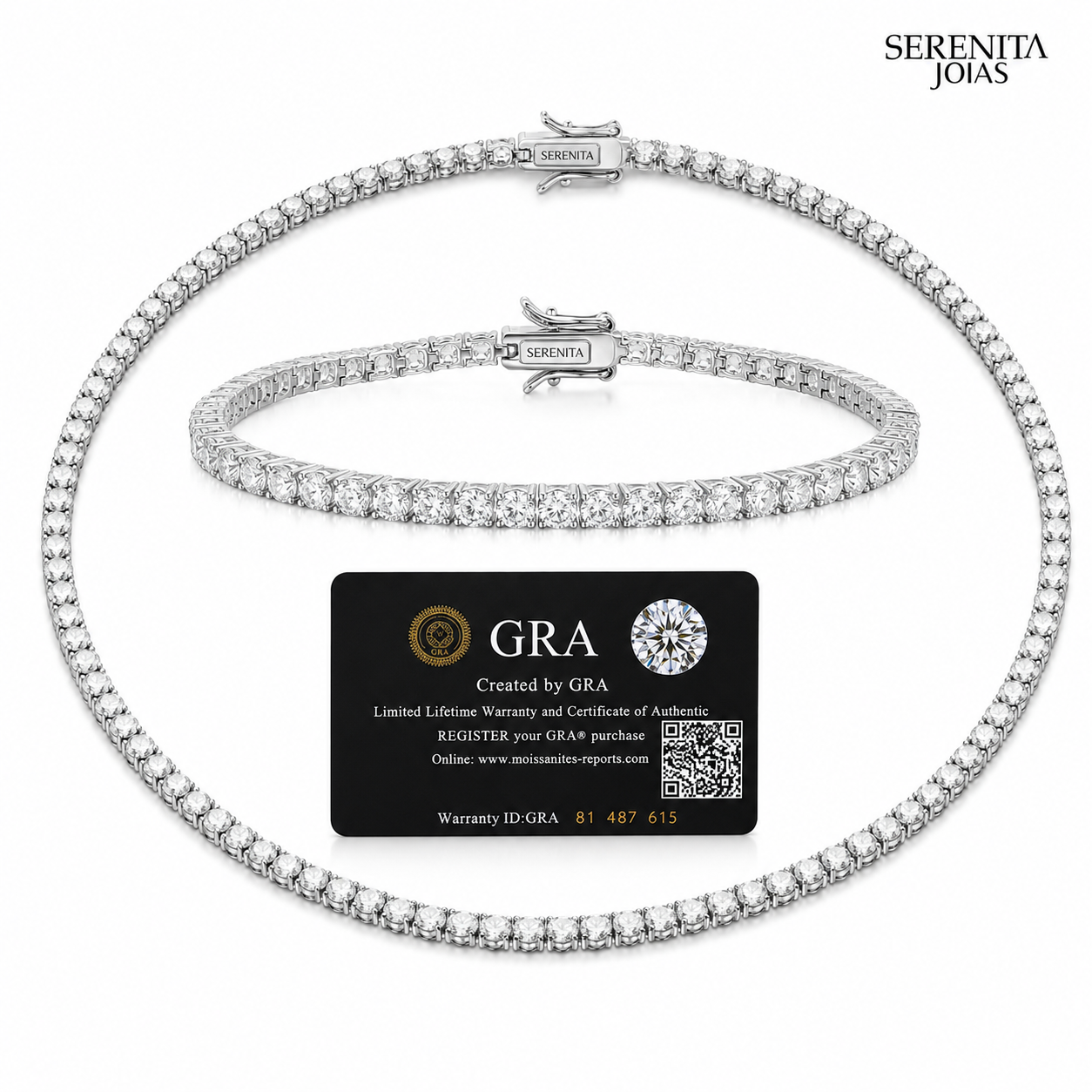 Conjunto Riviera Colar + Pulseira em Zircônia
