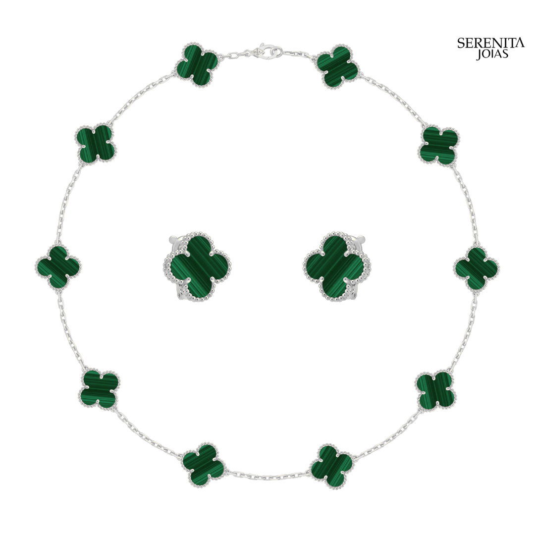 Conjunto Colar + Brinco de Trevo