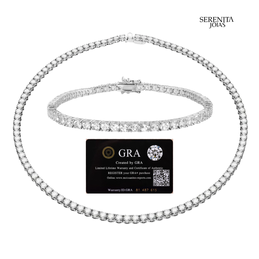 Conjunto Riviera Colar + Pulseira em Prata 925